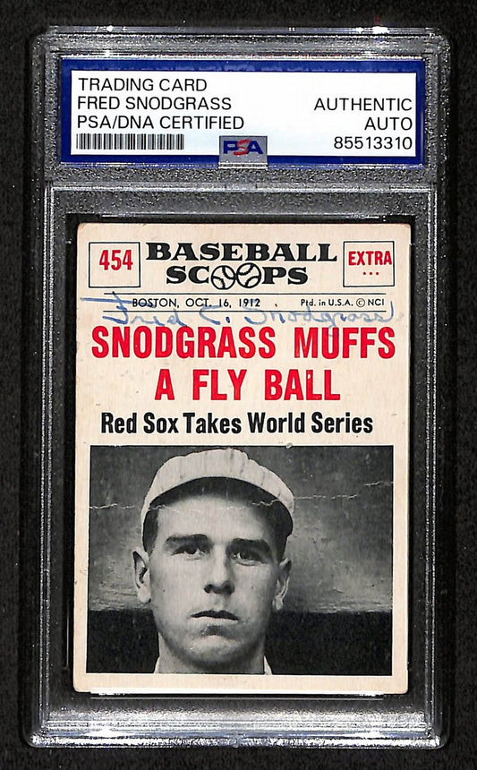 1961 Nu-Cards Fred Snodgrass Signed/Auto Card #454 NY Giants PSA/DNA 203888