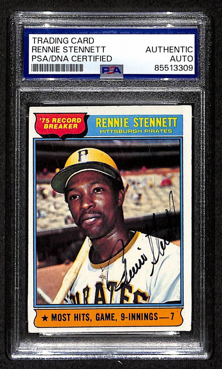1976 TOPPS Rennie Stennett Signed/Auto Card #6 Pittsburgh Pirates PSA/DNA 203889
