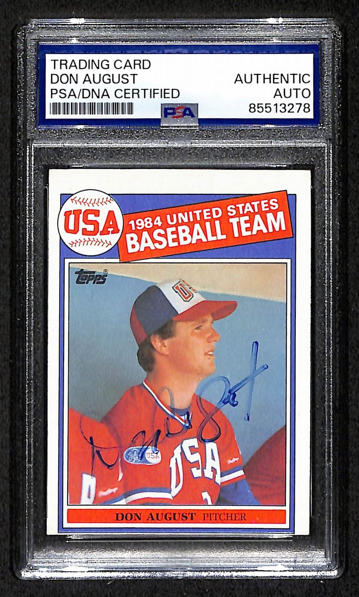 1985 TOPPS Don August Signed/Autographed Card #392 Team USA PSA/DNA 203890