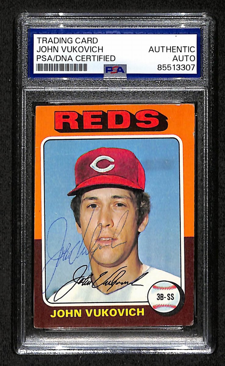 1975 TOPPS John Vukovich Signed/Autographed Card #602 Reds PSA/DNA 203893