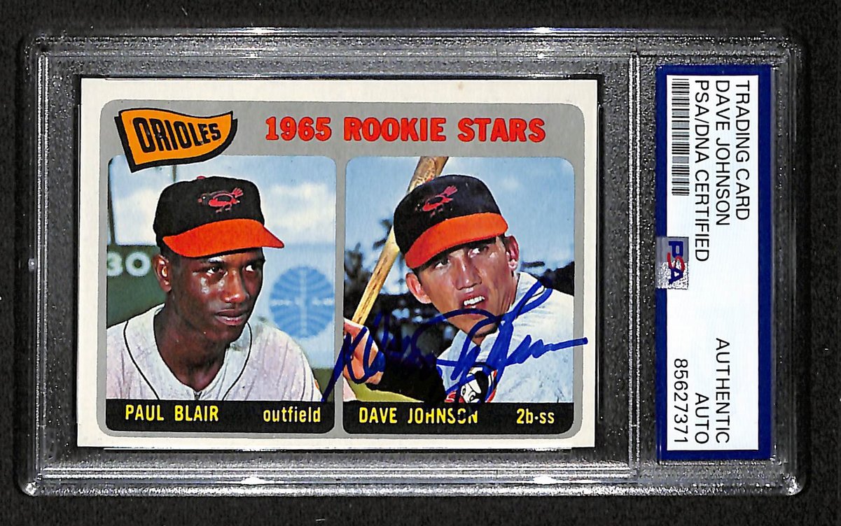 1965 TOPPS RC Davey Johnson Signed/Auto Card #473 Orioles PSA/DNA 203895
