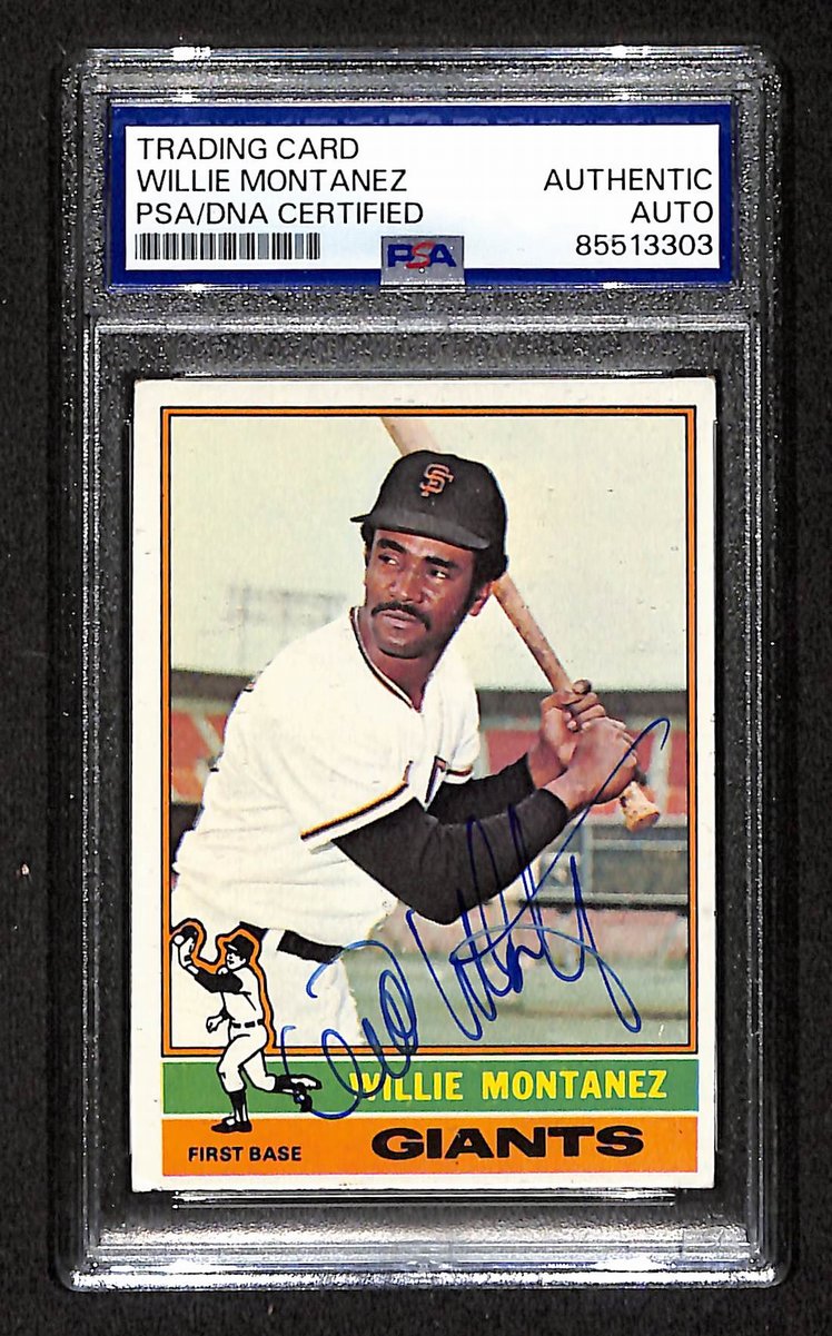 1976 TOPPS Willie Montanez Signed/Autographed Card #181 Giants PSA/DNA 203896