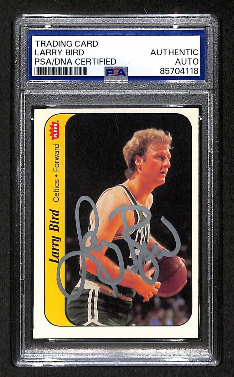 1986 FLEER Larry Bird HOF Signed/Auto Card #2 Boston Celtics PSA/DNA 203932