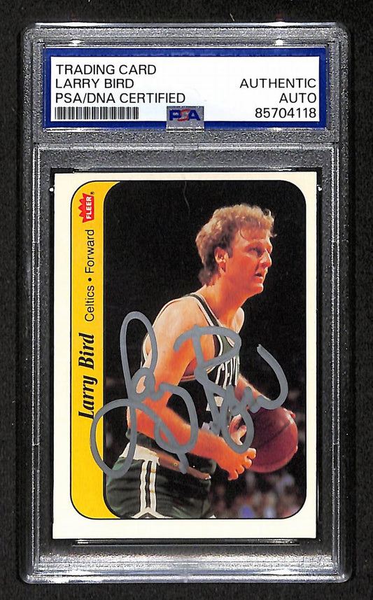 1986 FLEER Larry Bird HOF Signed/Auto Card #2 Boston Celtics PSA/DNA 203932