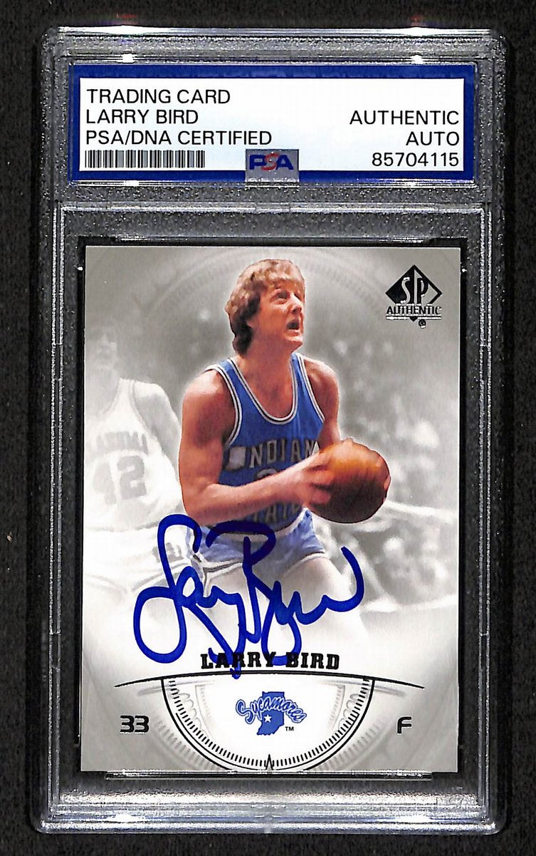 2013 Upper Deck Larry Bird HOF Signed/Auto Card #10 Indiana State PSA/DNA 203935