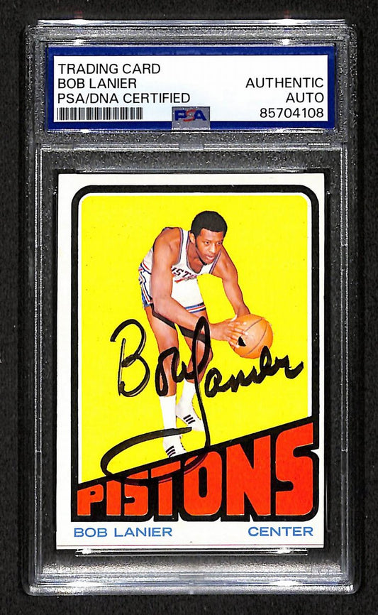 1972 TOPPS Bob Lanier HOF Signed/Auto Card #80 Trail Blazers PSA/DNA 203941