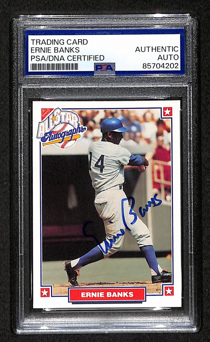 1993 Nabisco All-Star Ernie Banks HOF Signed/Auto Card Cubs PSA/DNA 203942