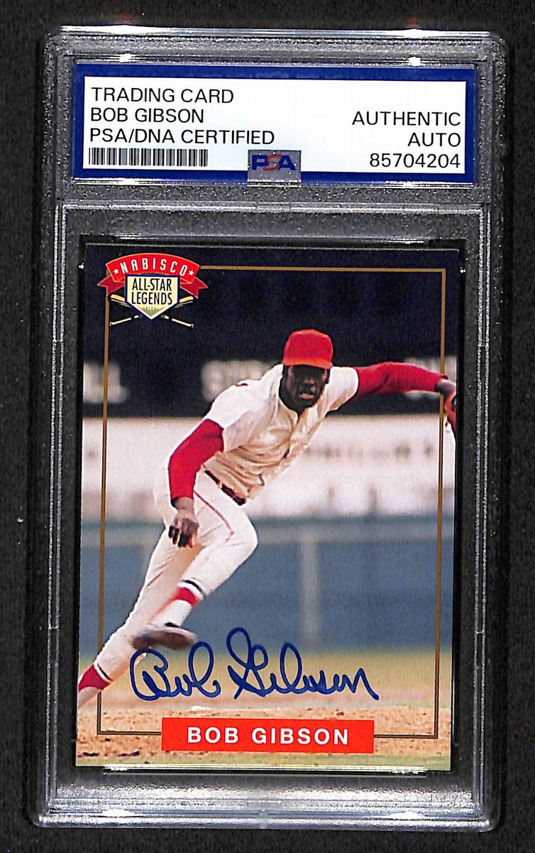 1994 Nabisco All-Star Bob Gibson HOF Signed Card Cardinals PSA/DNA 203944