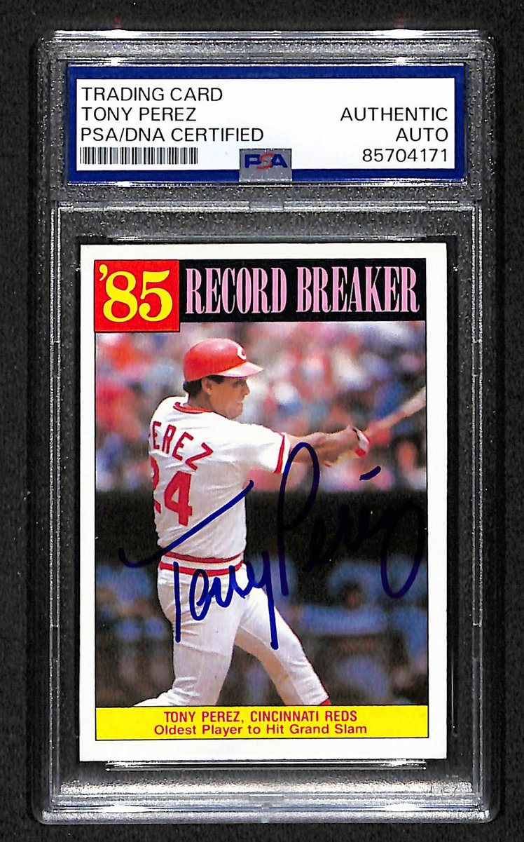 1985 TOPPS Tony Perez HOF Signed/Auto Card #205 Cincinnati Reds PSA/DNA 203955