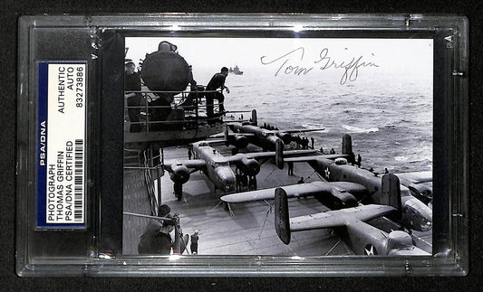 Thomas Griffin Signed/Auto 5.5x3.5 Photo WWII Doolittle's Raiders PSA/DNA 204185