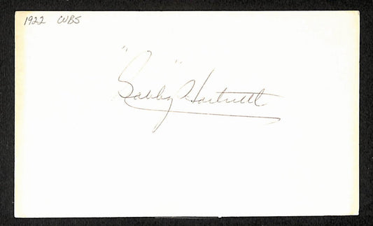 Gabby Hartnett HOF Signed/Auto 3x5 Index Card 1922 Chicago Cubs JSA 204186