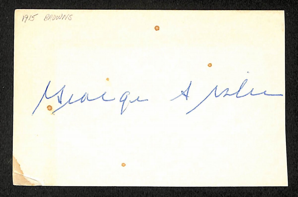 George Sisler HOF Signed/Auto 3x5 Index Card 1915 St. Louis Browns JSA 204187