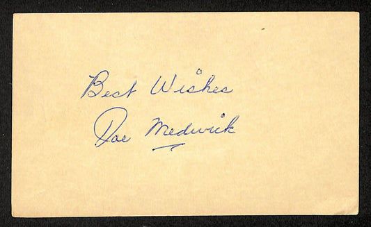 Joe Medwick HOF Signed/Inscribed 5.5x3.5 Postcard St. Louis Browns JSA 204189