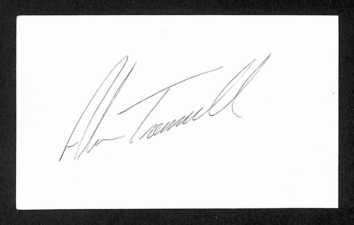 Alan Trammel HOF Signed/Autographed 3x5 Index Card Detroit Tigers JSA 204192