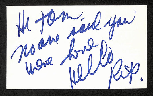 Rip Taylor Comedian Signed/Inscribed 3x5 Index Card JSA 204194