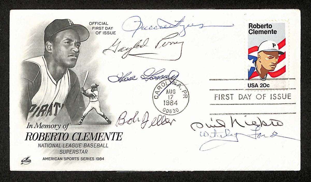 1984 FDC - First Day Cover Envelope Multi-Signed/Auto by (6) HOFers JSA 204204