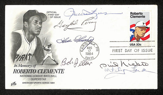 1984 FDC - First Day Cover Envelope Multi-Signed/Auto by (6) HOFers JSA 204204