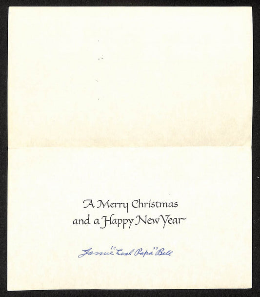 James "Cool Papa" Bell HOF Signed Christmas Card Homestead Grays 204207