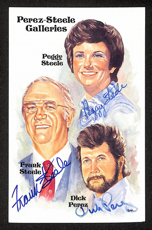Peggy Steele/Frank Steele/Dick Perez Signed 3x5 Perez-Steele Postcard  204209