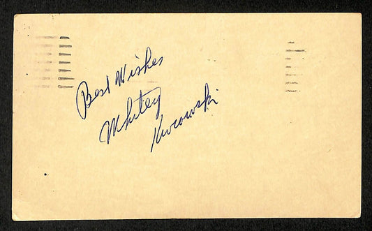 Whitey Kurowski Signed/Auto 3.5x5.5 GPC Postcard St. Louis Cardinals JSA 204210