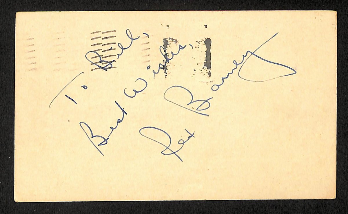 Rex Barney Signed/Inscribed 3.5x5.5 GPC 1948 Postcard Brooklyn Dodgers 204219