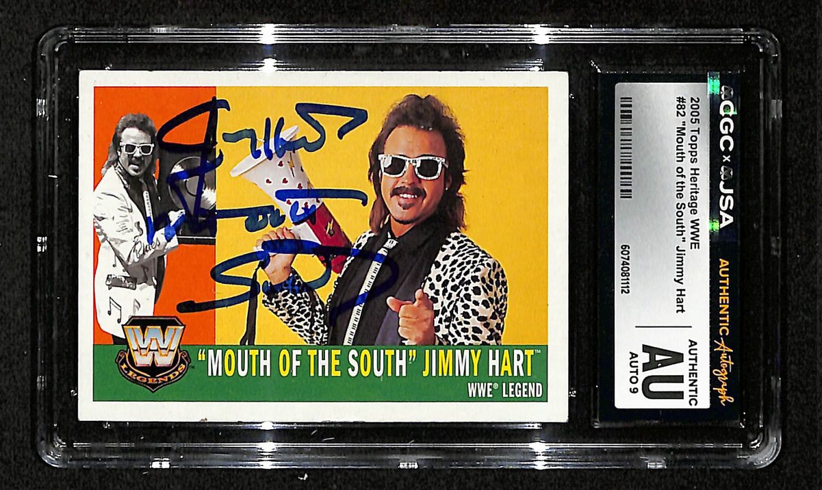 2005 Topps Heritage WWE Jimmy Hart Autographed/Signed Card CGCxJSA 9 BA200626