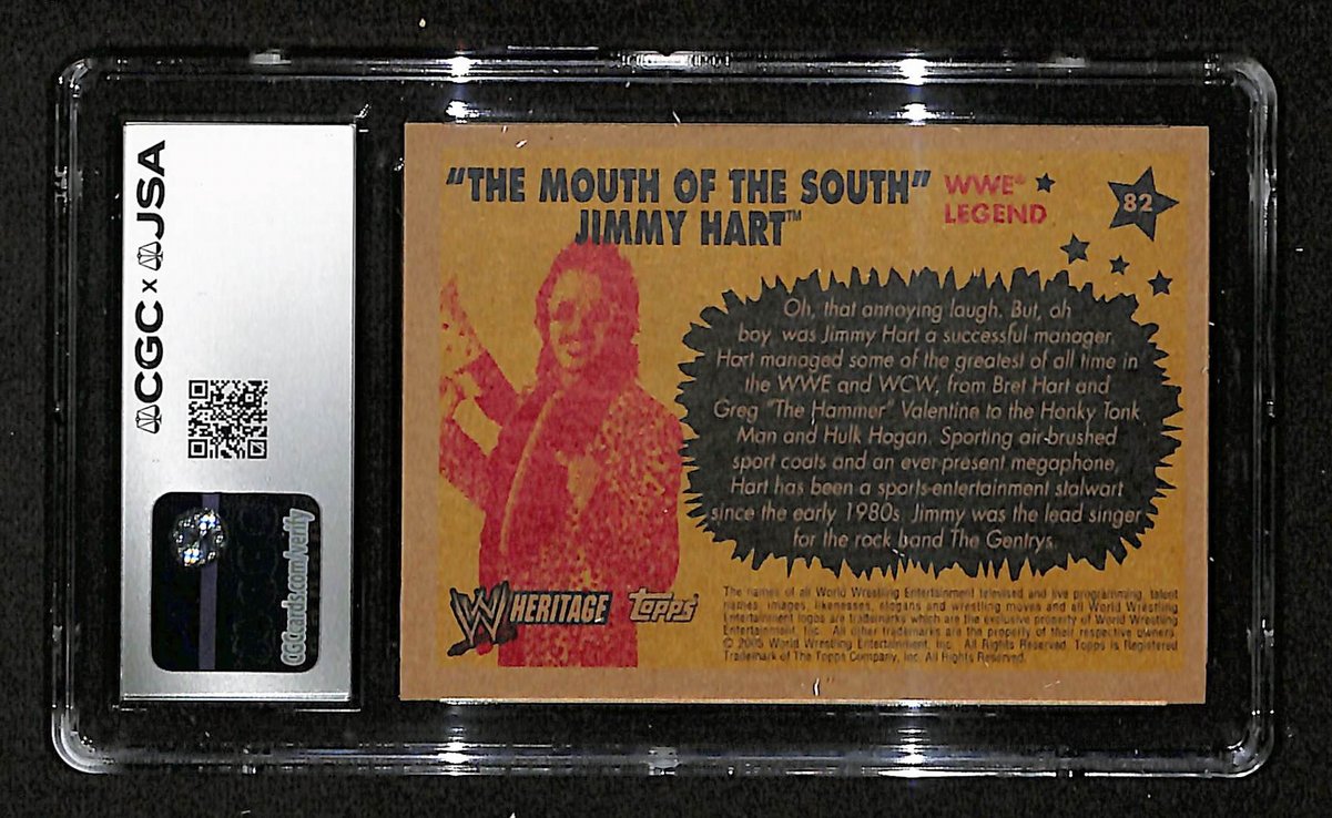 2005 Topps Heritage WWE Jimmy Hart Autographed/Signed Card CGCxJSA 10 BA200627