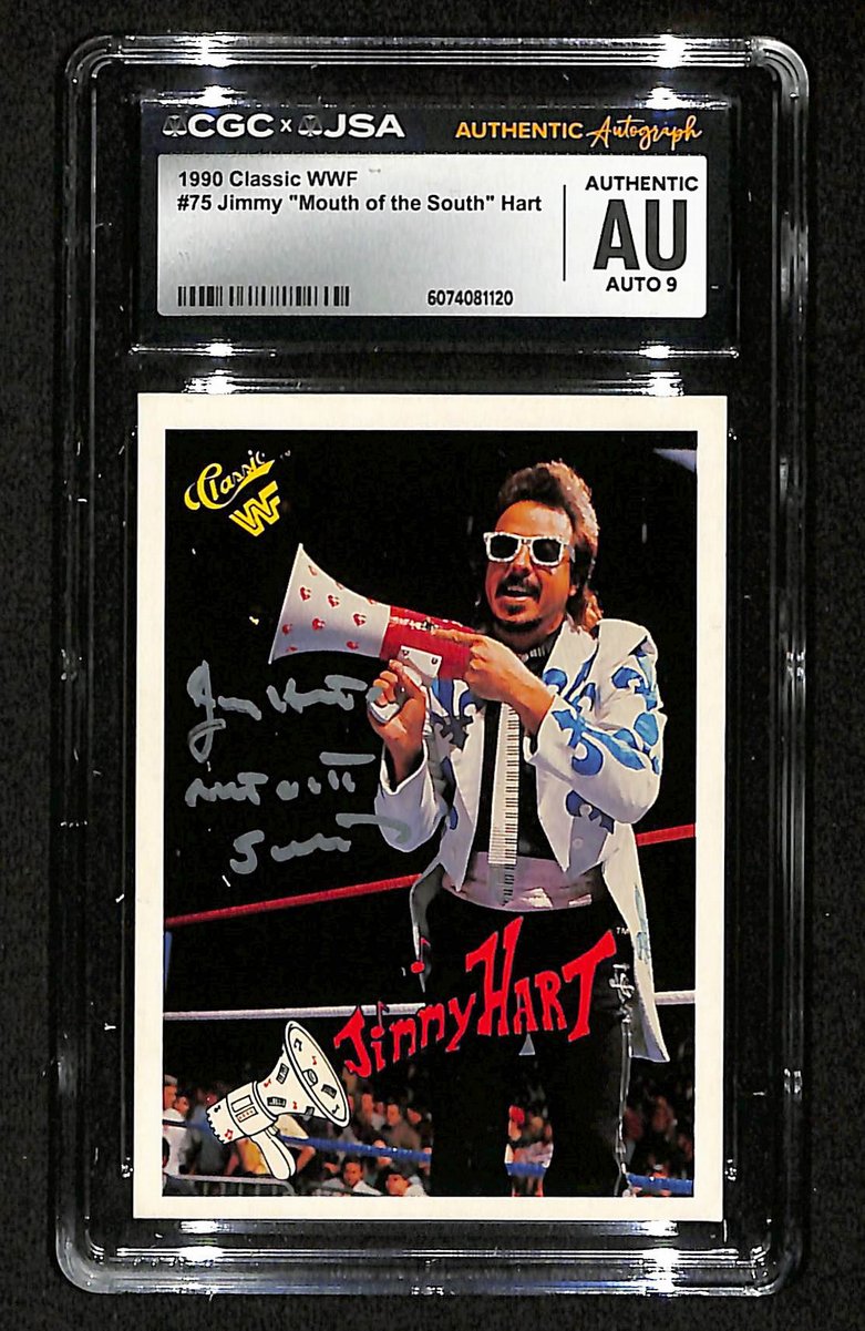 1990 Classic WWF Jimmy Hart Autographed/Signed Card CGCxJSA 9 BA200630