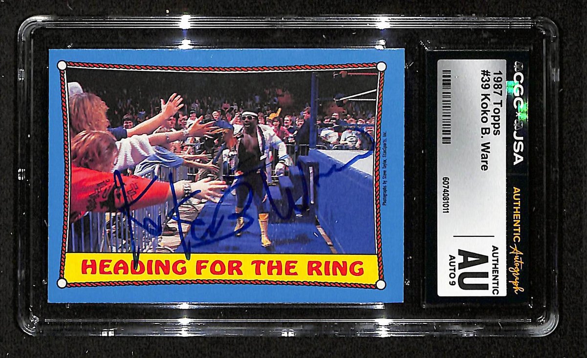1987 Topps WWF Koko B. Ware Autographed/Signed Card CGCxJSA 9 BA200636