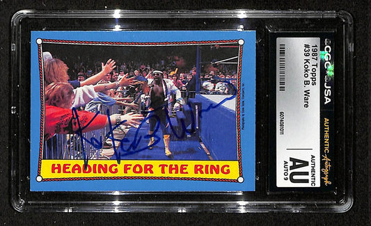 1987 Topps WWF Koko B. Ware Autographed/Signed Card CGCxJSA 9 BA200636