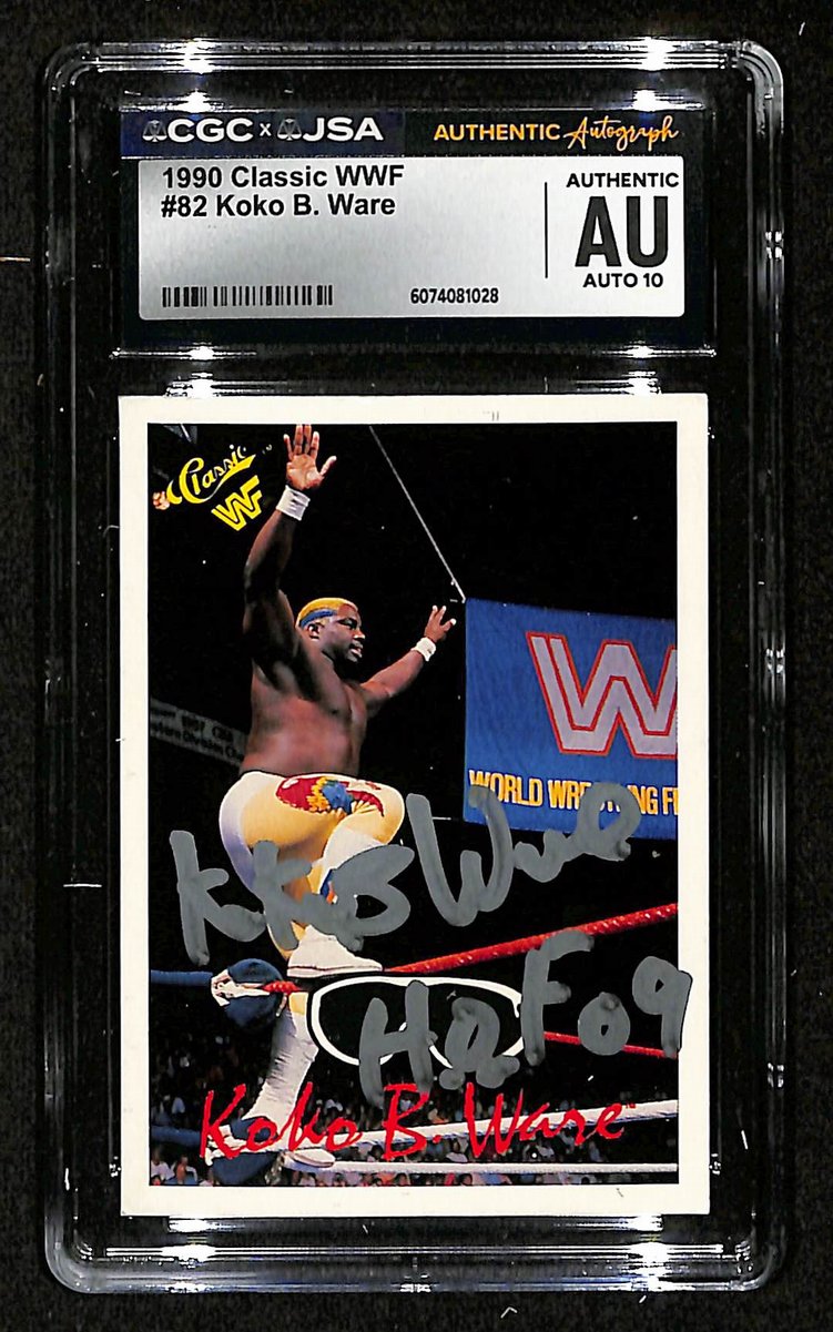 1990 Classic WWF Koko B. Ware Autographed/Signed Card CGCxJSA 10 BA200639