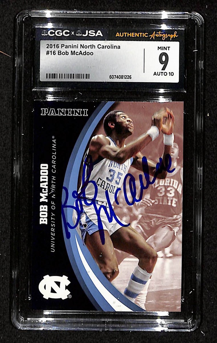 2016 Panini North Carolina Bob McAdoo Autographed/Signed Card CGCxJSA 9 BA200644