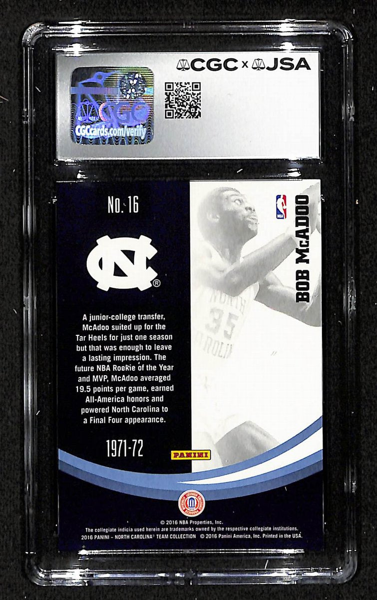 2016 Panini North Carolina Bob McAdoo Autographed/Signed Card CGCxJSA 9 BA200644