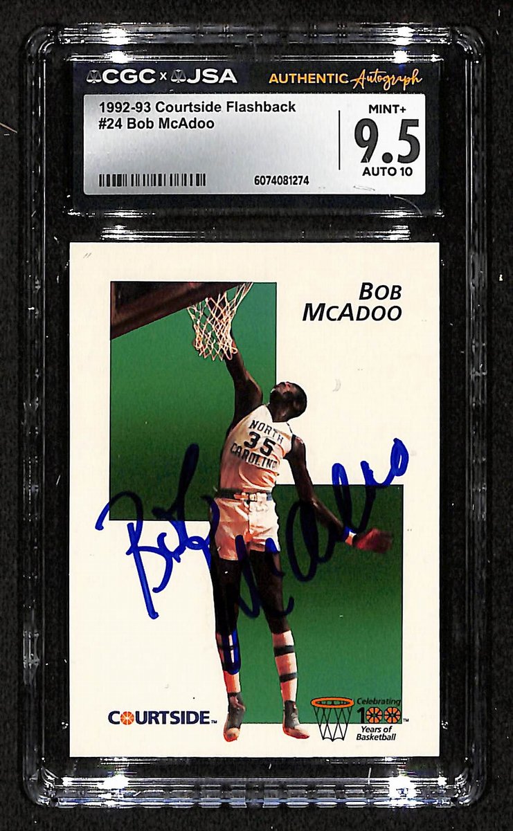 92-93 Courtside Bob McAdoo Autographed/Signed Card CGCxJSA 9.5 BA200645