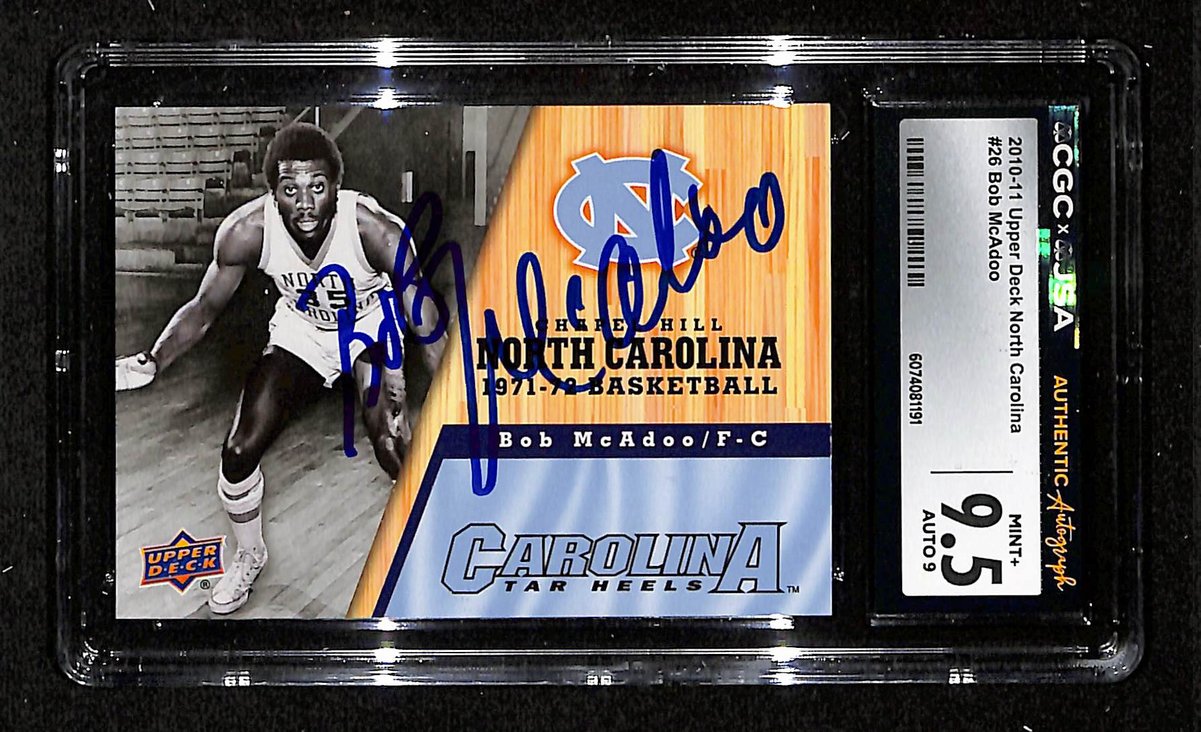 2010-11 Upper Deck UNC Bob McAdoo Autographed/Signed Card CGCxJSA 9.5 BA200652