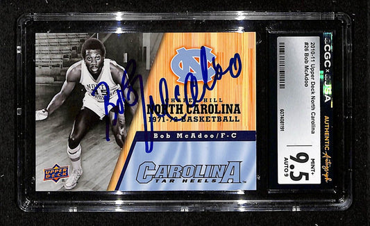 2010-11 Upper Deck UNC Bob McAdoo Autographed/Signed Card CGCxJSA 9.5 BA200652