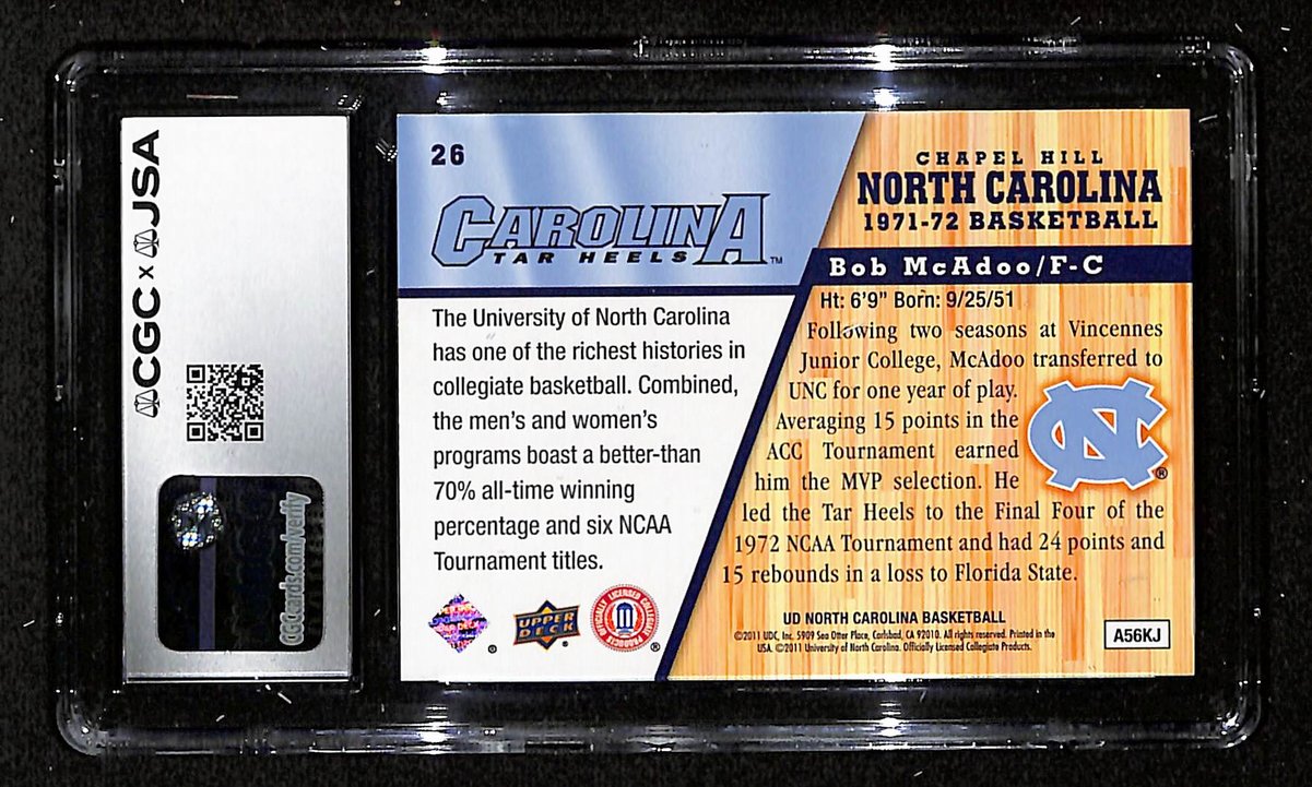 2010-11 Upper Deck UNC Bob McAdoo Autographed/Signed Card CGCxJSA 9.5 BA200652