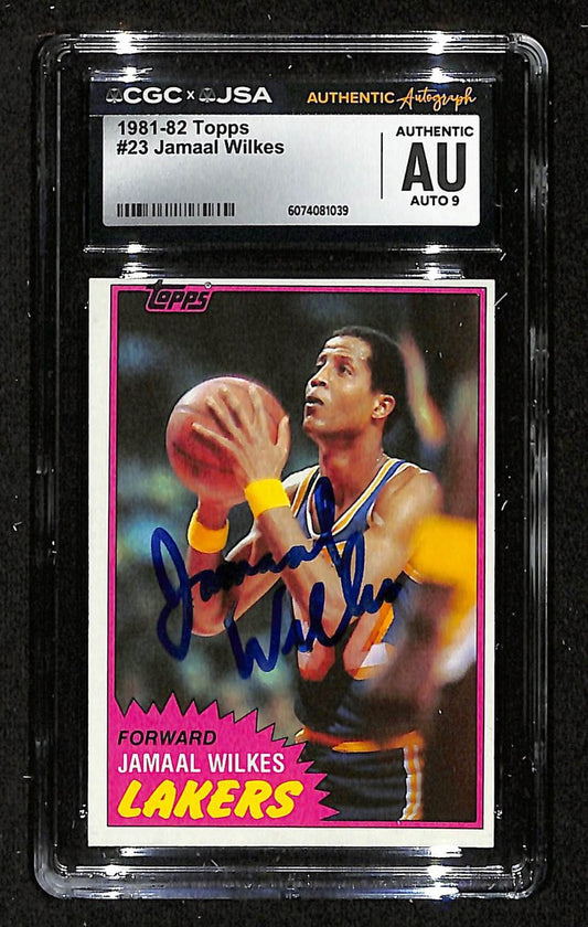 1981-82 Topps Jamaal Wilkes Autographed/Signed Card CGCxJSA 9 Lakers BA200700