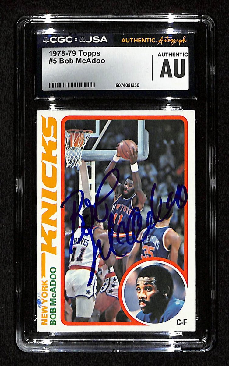 1978-79 Topps Bob McAdoo Autographed/Signed Card CGCxJSA Knicks BA201052