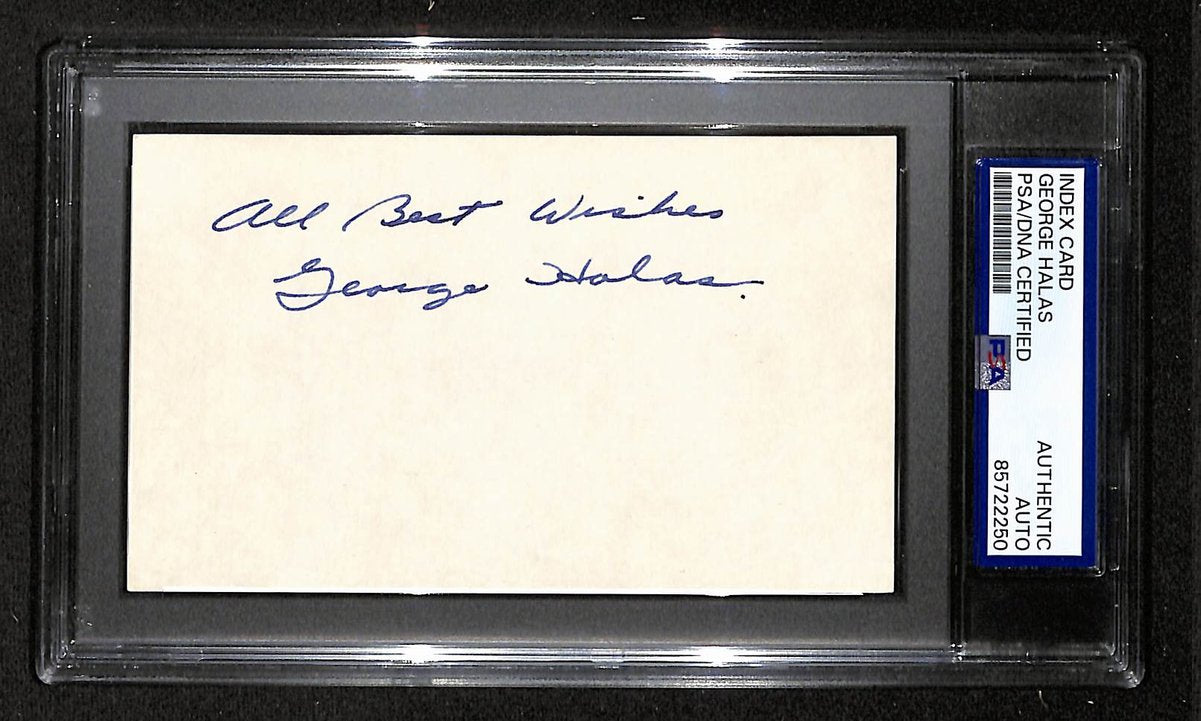 George Halas HOF Signed/Autographed 3x5 Index Card PSA/DNA Bears BA204000