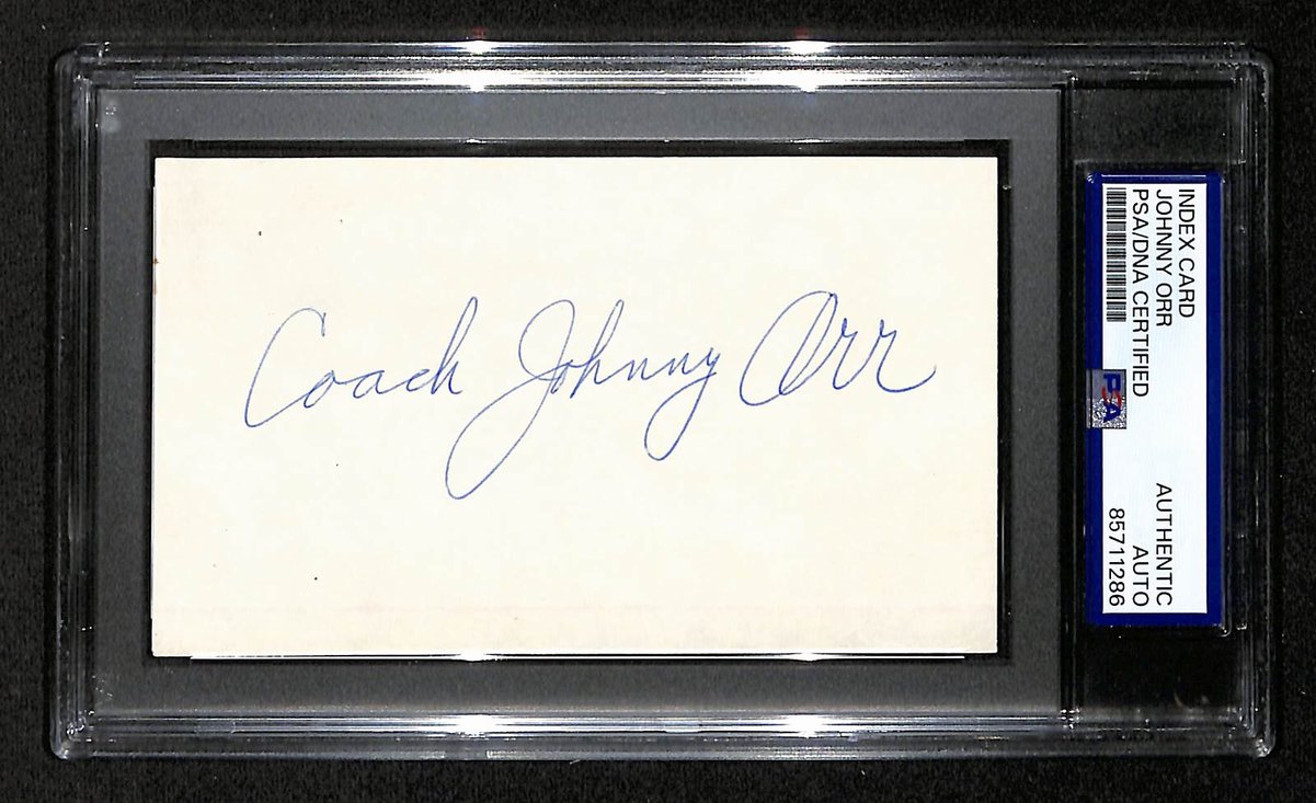 Johnny Orr Signed/Autographed 3x5 Index Card PSA/DNA Michigan BA203998