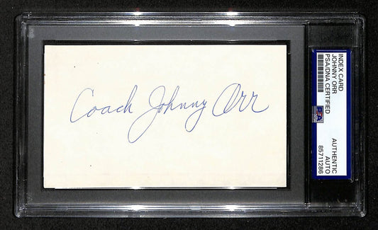 Johnny Orr Signed/Autographed 3x5 Index Card PSA/DNA Michigan BA203998