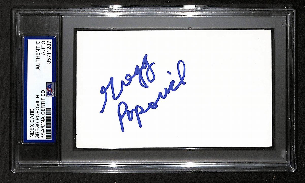 Gregg Popovich HOF Signed/Autographed 3x5 Index Card PSA/DNA Spurs BA204001