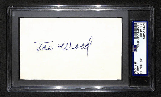 Joe Wood Signed/Autographed 3x5 Index Card PSA/DNA Red Sox BA203991
