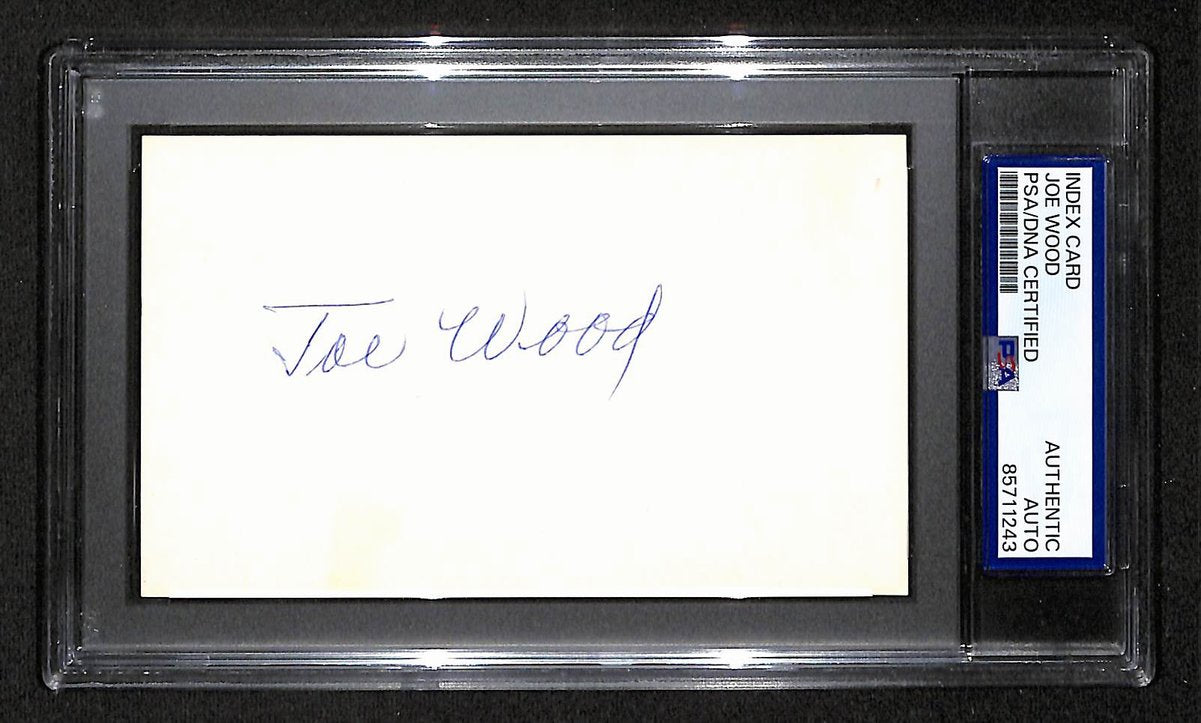 Joe Wood Signed/Autographed 3x5 Index Card PSA/DNA Red Sox BA203992
