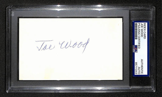 Joe Wood Signed/Autographed 3x5 Index Card PSA/DNA Red Sox BA203992