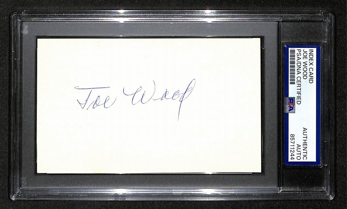 Joe Wood Signed/Autographed 3x5 Index Card PSA/DNA Red Sox BA203993