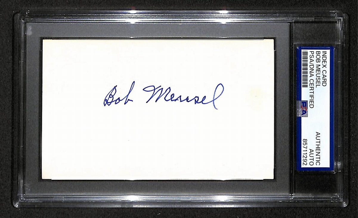 Bob Meusel Signed/Autographed 3x5 Index Card PSA/DNA Yankees BA203994