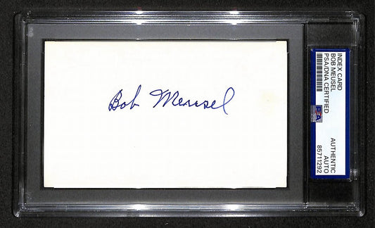 Bob Meusel Signed/Autographed 3x5 Index Card PSA/DNA Yankees BA203994