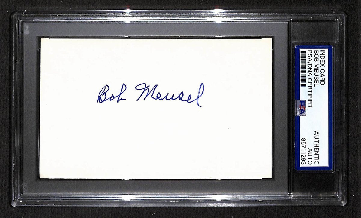 Bob Meusel Signed/Autographed 3x5 Index Card PSA/DNA Yankees BA203995